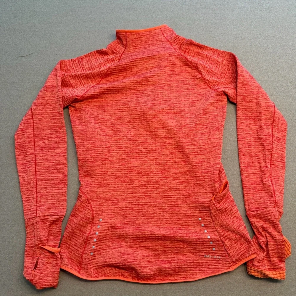 Nike Coral-Red Marled Half-Zip Training Top